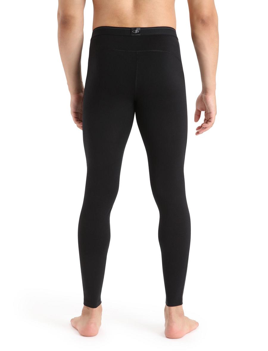 Icebreaker Merino 200 Oasis with Fly Férfi Leggings Fekete | HU 1134MQZA